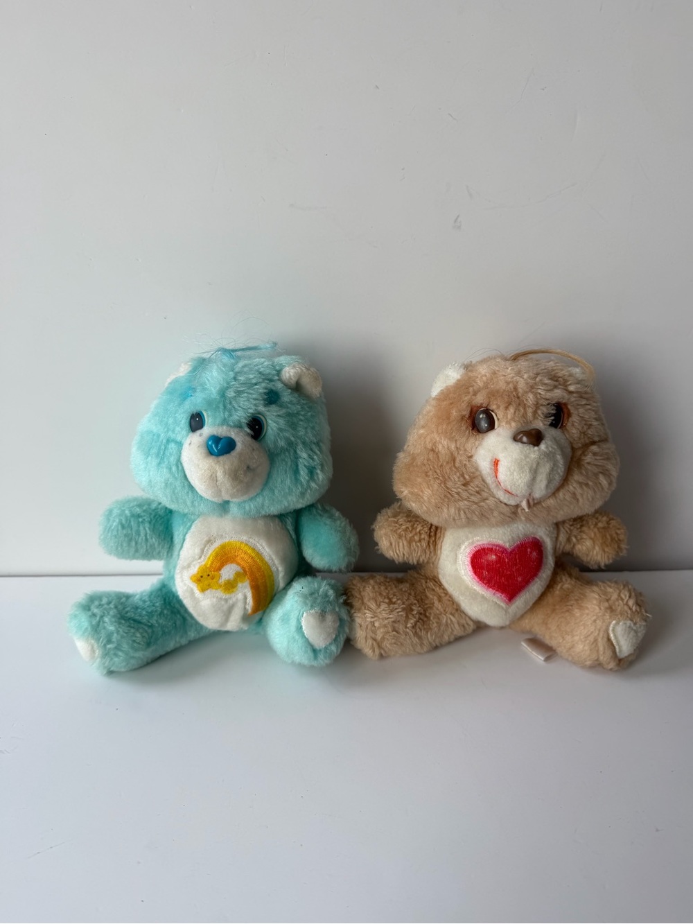 Vtg 1983 Care Bears Wish Tenderheart Bear Lot Of 2 7 in Blue Brown 1980s